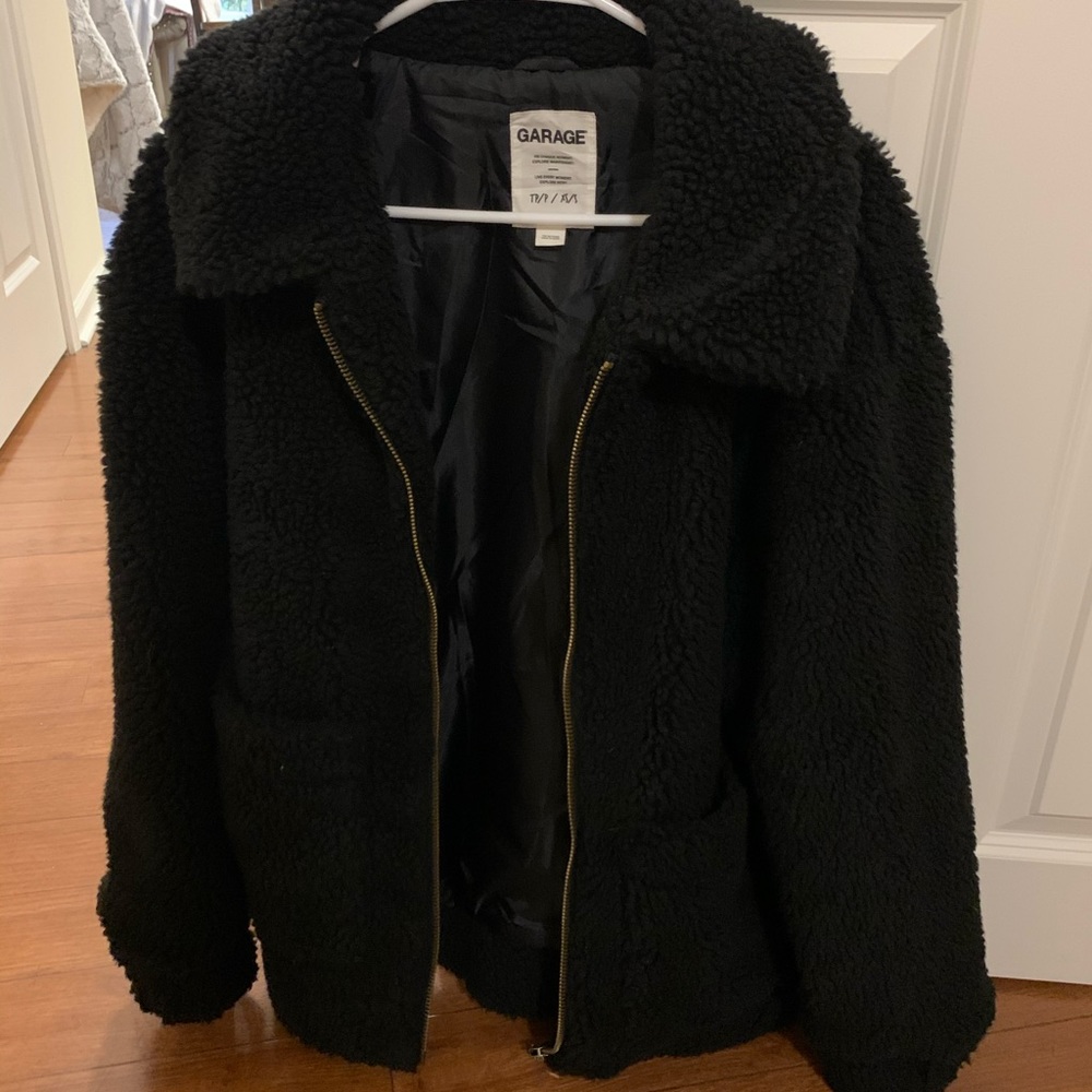 Garage Black Fluffy Jacket